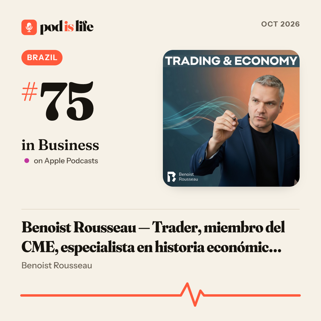 Share card: #75 in Business, Brazil on Apple Podcasts