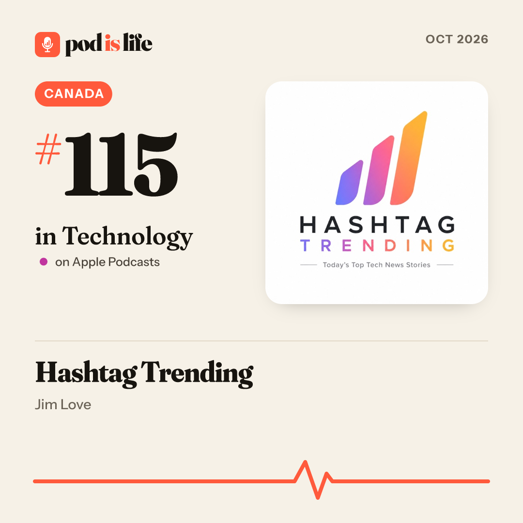 Share card: #115 in Technology, Canada on Apple Podcasts