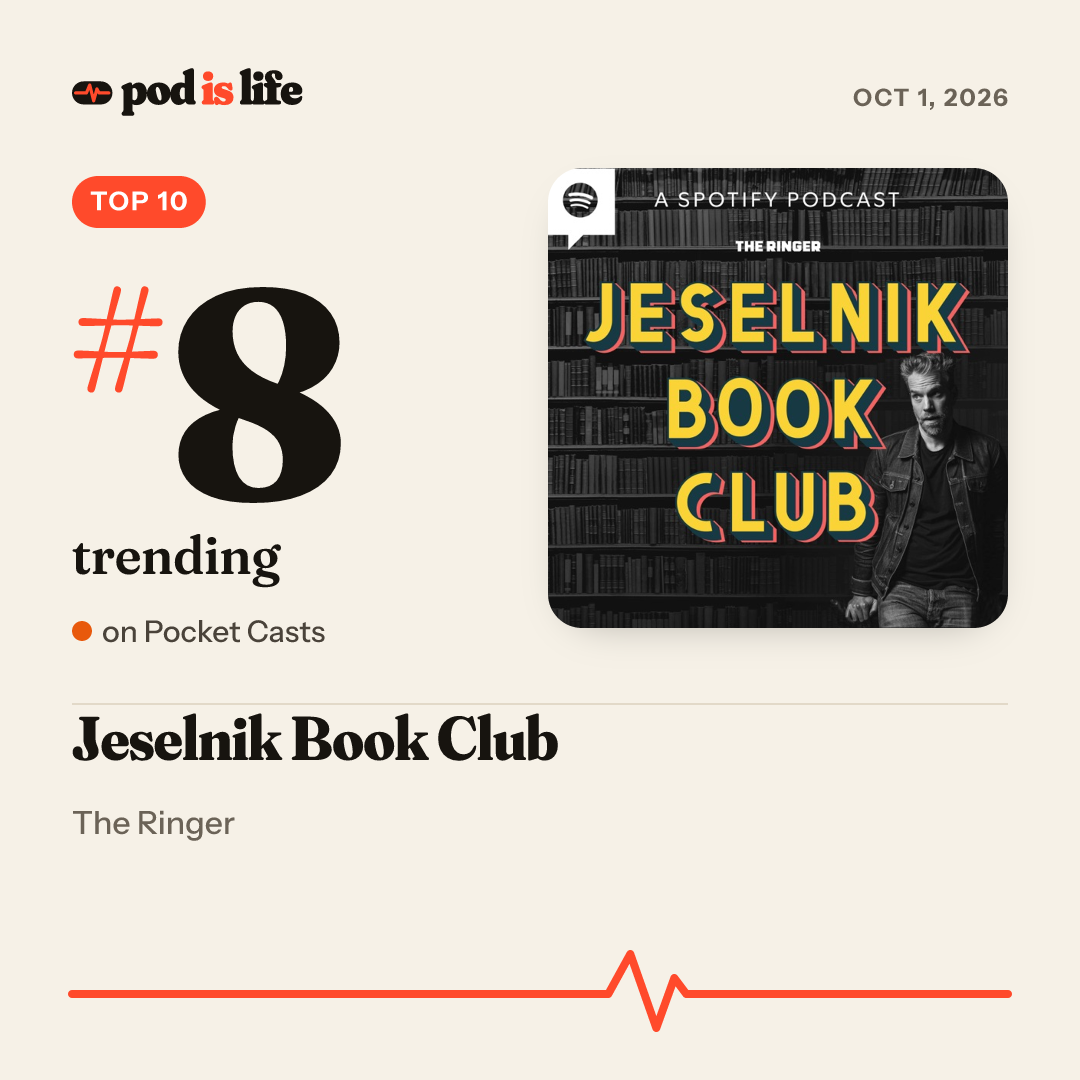 Share card: #8 trending on Pocket Casts