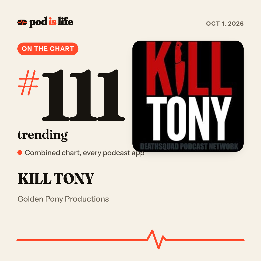 Share card: #111 trending across every podcast app
