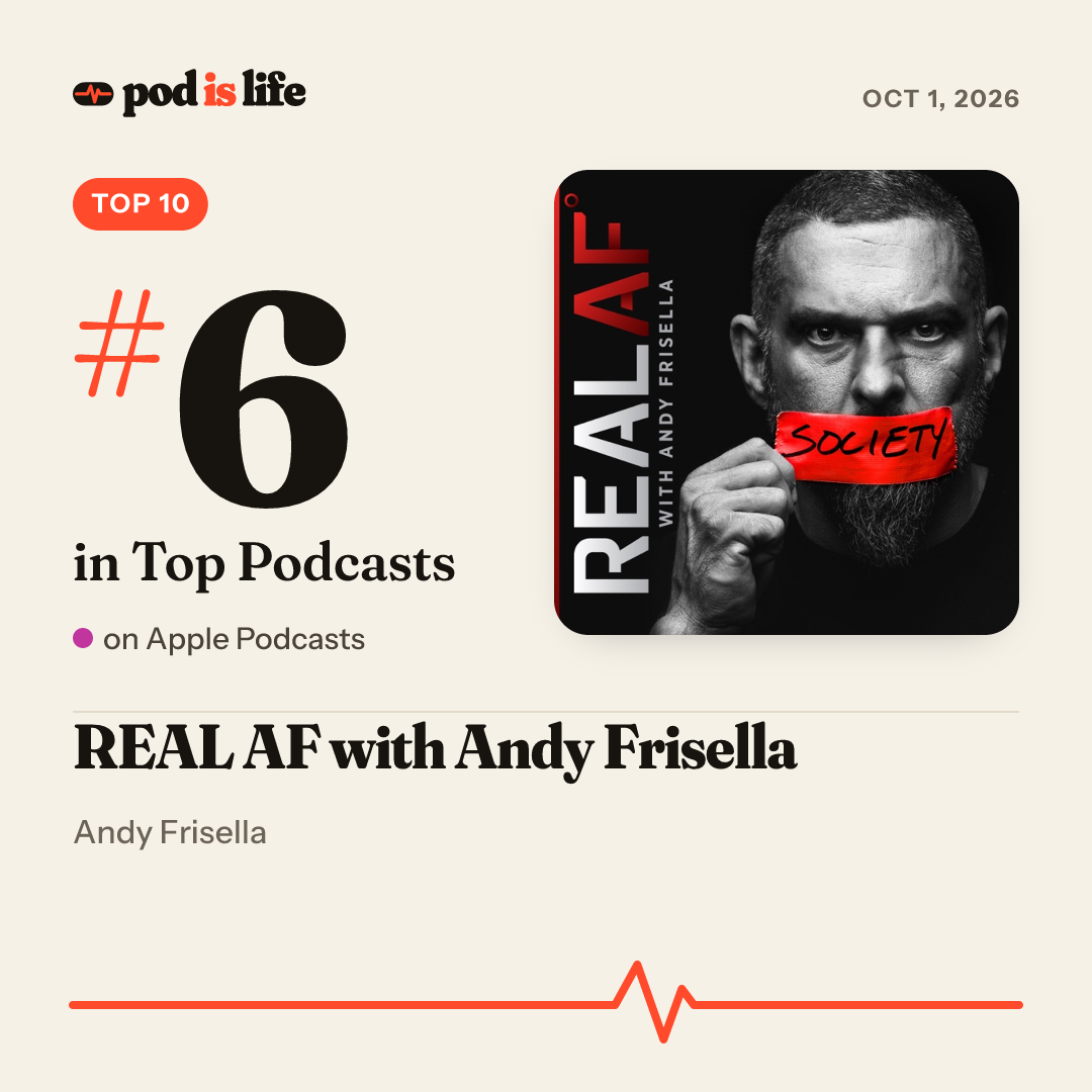 Share card: #6 overall on Apple Podcasts